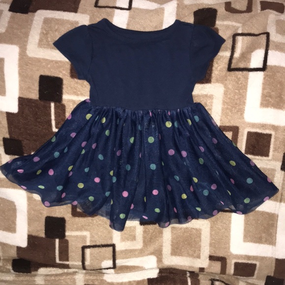 Wonder Nation 18M blue with multi colored dots dress - Picture 2 of 4